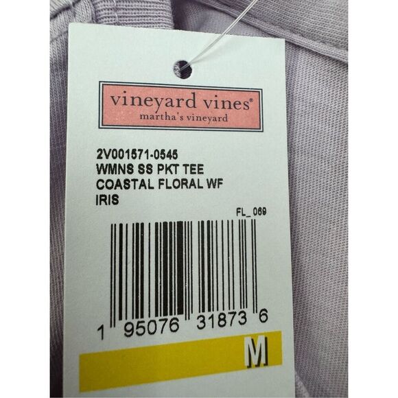 NWT Vineyard Vines Costal Floral Short Sleeve Pocket Tee in Color Iris Size Med - Picture 6 of 8